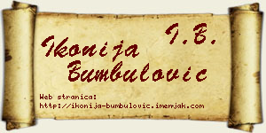 Ikonija Bumbulović vizit kartica